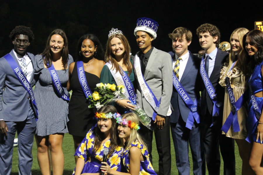 Homecoming+Court+after+the+coronation.+%28Top+row+from+left+to+right%3A+Russell+Lokko%2C+Mary+Clare+Bono%2C+Hanna+Ephrem%2C+Elizabeth+Morrissey%2C+Ethan+Young%2C+Myles+King%2C+Owen+Pudenz%2C+Alex+Ward%2C+and+Kate+Kempton.+Bottom+row+from+left+to+right%3A+Grace+Kelley+and+Ally+Sarver.+Not+Pictured%3A+Jeremiah+Penney%29