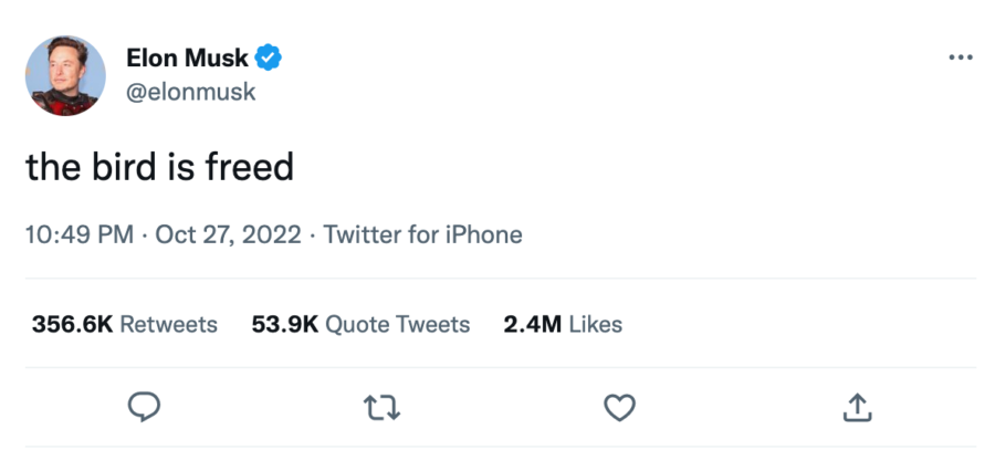 Elon Musks first tweet after buying Twitter