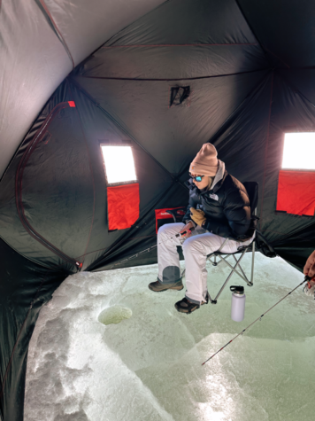 My experience ice fishing in the tent.